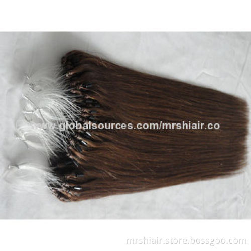 18-inch Dark Brown Silk Straight Micro Loop Hair Extensions